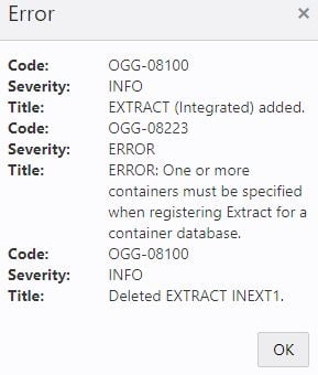 OGG Microservices issue in Registering Integrated Extract – No PDBs listed
